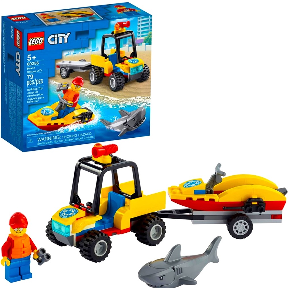 LEGO City Beach Rescue ATV 60286 Building Kit; Fun Cool Toy for Kids,(79 Pieces)